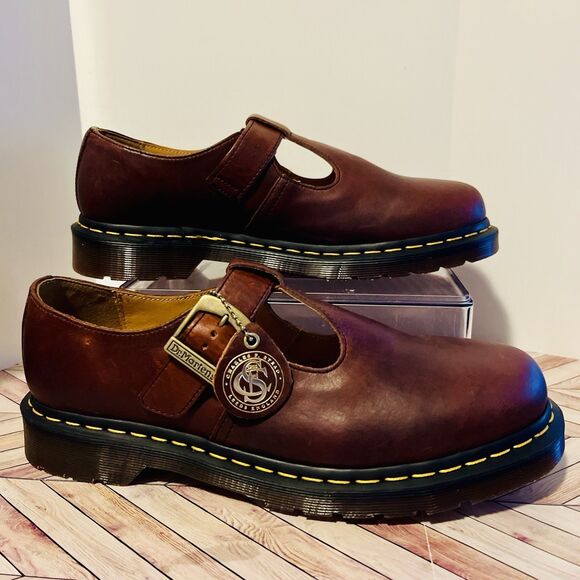 Dr Martens T-Bar Regency Leather Mary Jane M 9 W 10 Shoes Whiskey Brown CF Stead - Picture 1 of 8